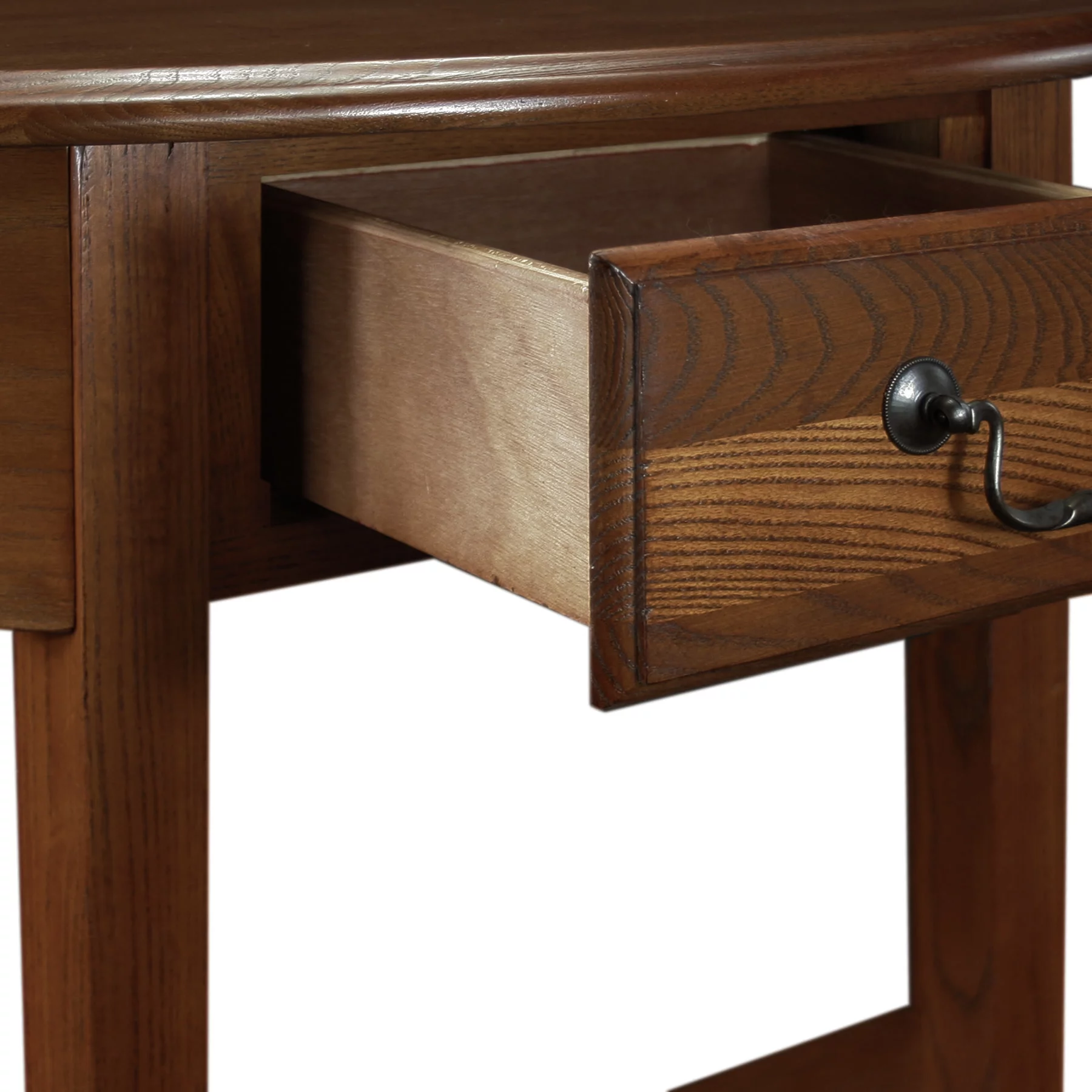 Demilune Console in Medium Oak