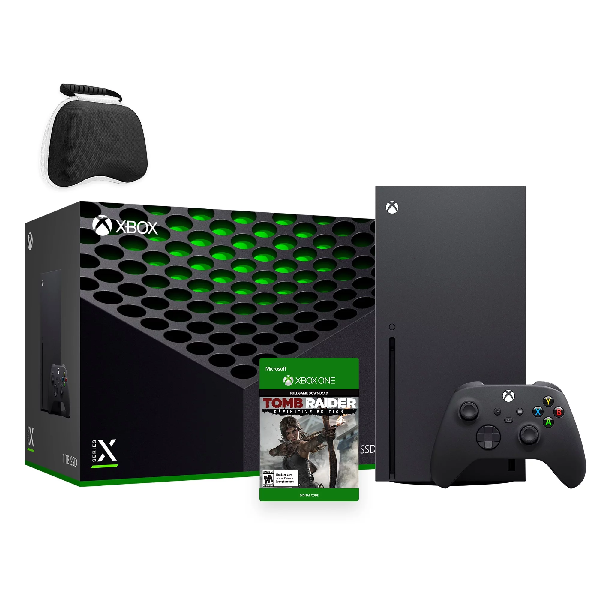Latest Xbox Series X Gaming Console Bundle - 1TB SSD Black Xbox Console and Wireless Controller with Tomb Raider Definitive Edition and Mytrix Controller Protective Case