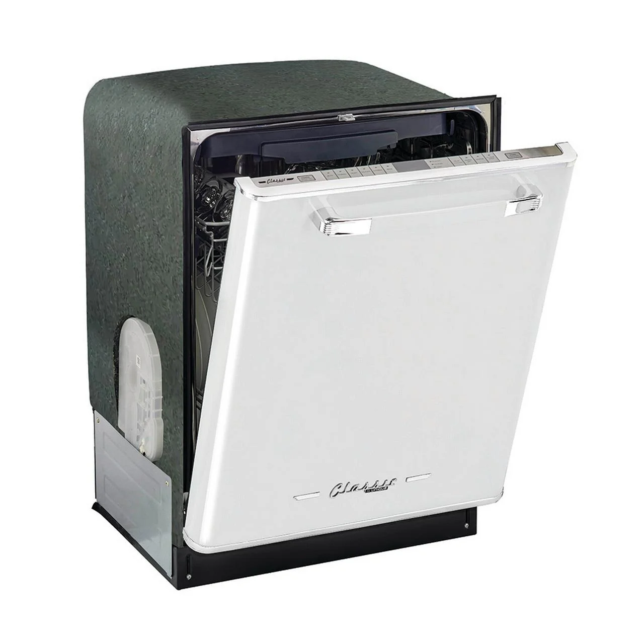 Unique Appliances Classic Retro 24" Built-in Dishwasher with Stainless Steel Tub and LED Lighting