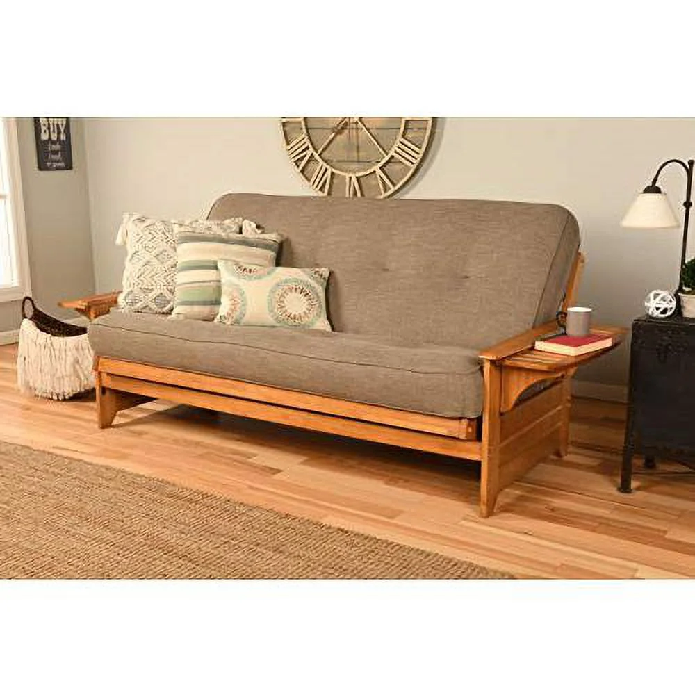 Albany Futon with storage in Rustic Walnut Finish, Multiple Colors