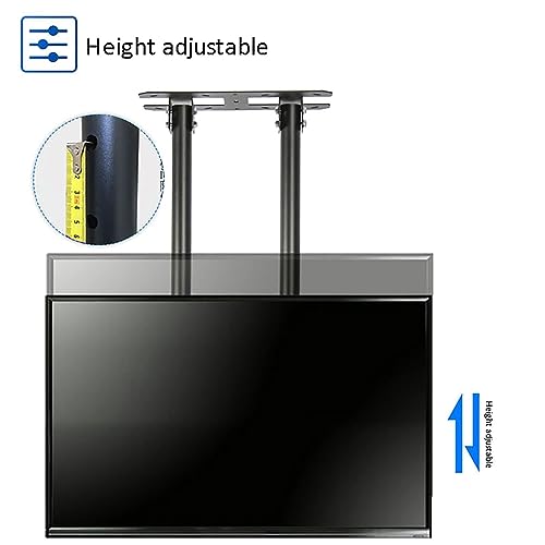 tv Mount,Hang Smart tv Mount, Electric TV Lift, Adjustable Height Double Pole Single Screen TV Mount, Fits 60-100 Inch Low Profile TVs, Tilt Telescopic Ceiling TV Mount Bracket