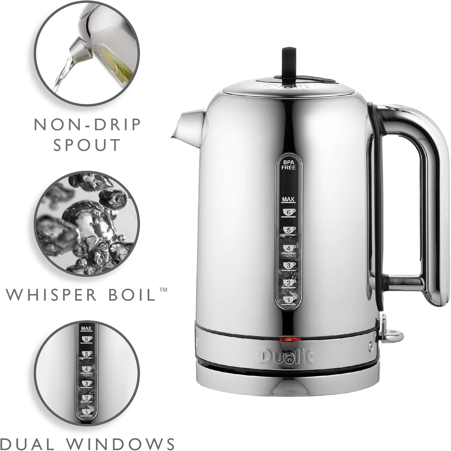 Dualit 2 Slice Toaster and 1.7L Kettle Bundle - Chrome Toaster, Polished Stainless Steel Kettle with Black Trim