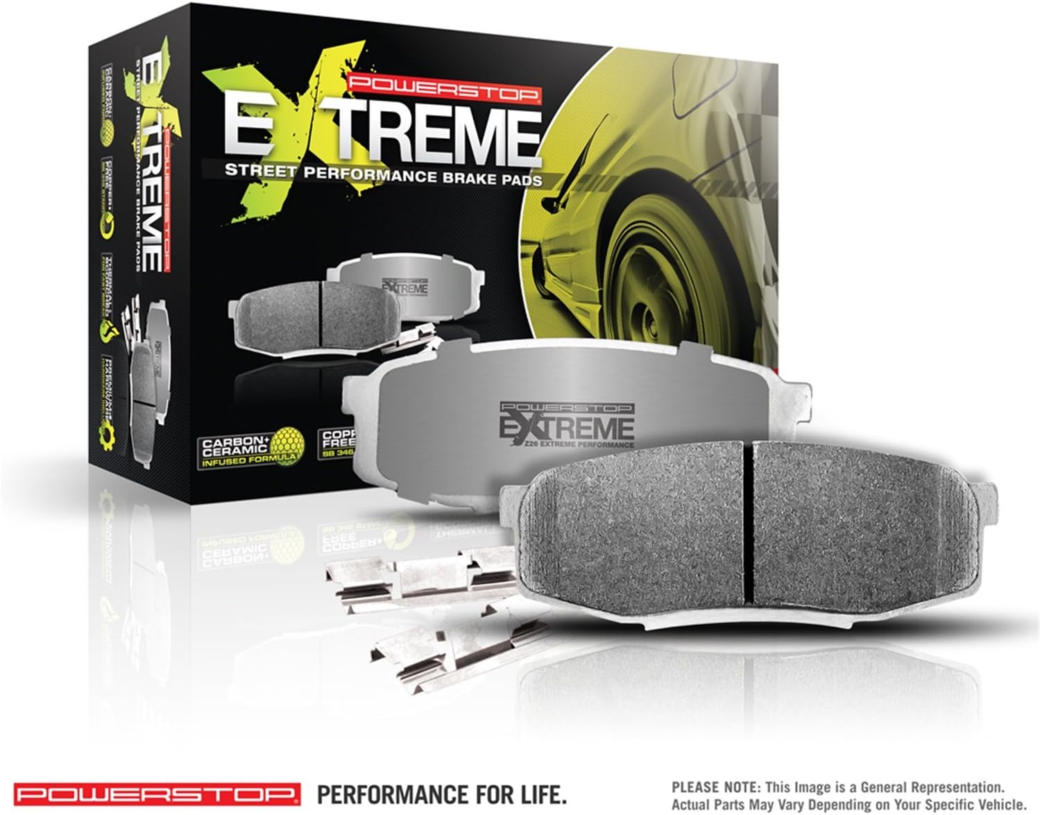 Power Stop Z26-1053 Extreme Performance New Formulation Brake Pad Pack of 2