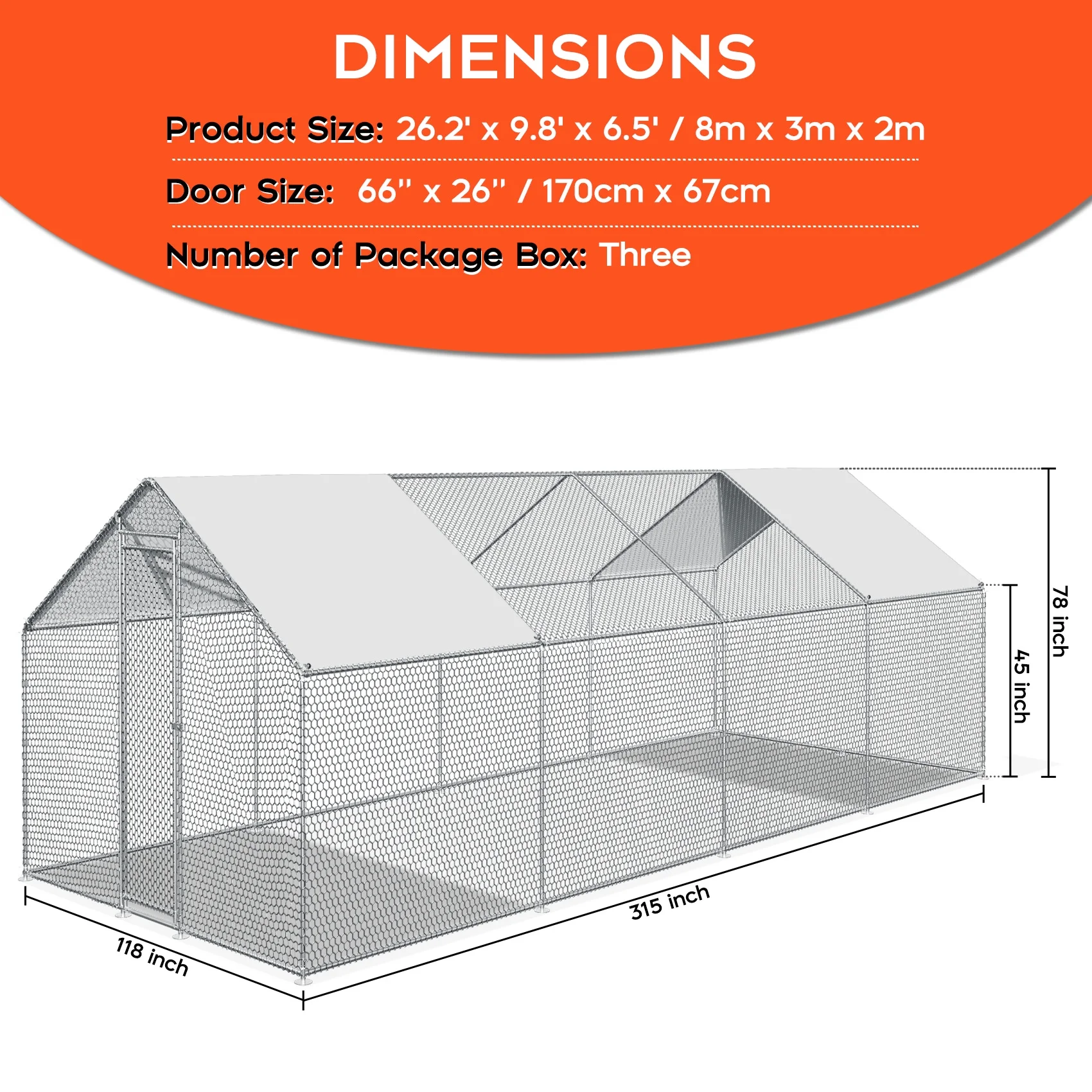 TC-HOMENY 27x10ft Large Walk in Chicken Coop Backyard or Farm Chicken Pen Pets Run House Poultry Cage - Curated Treasures Market