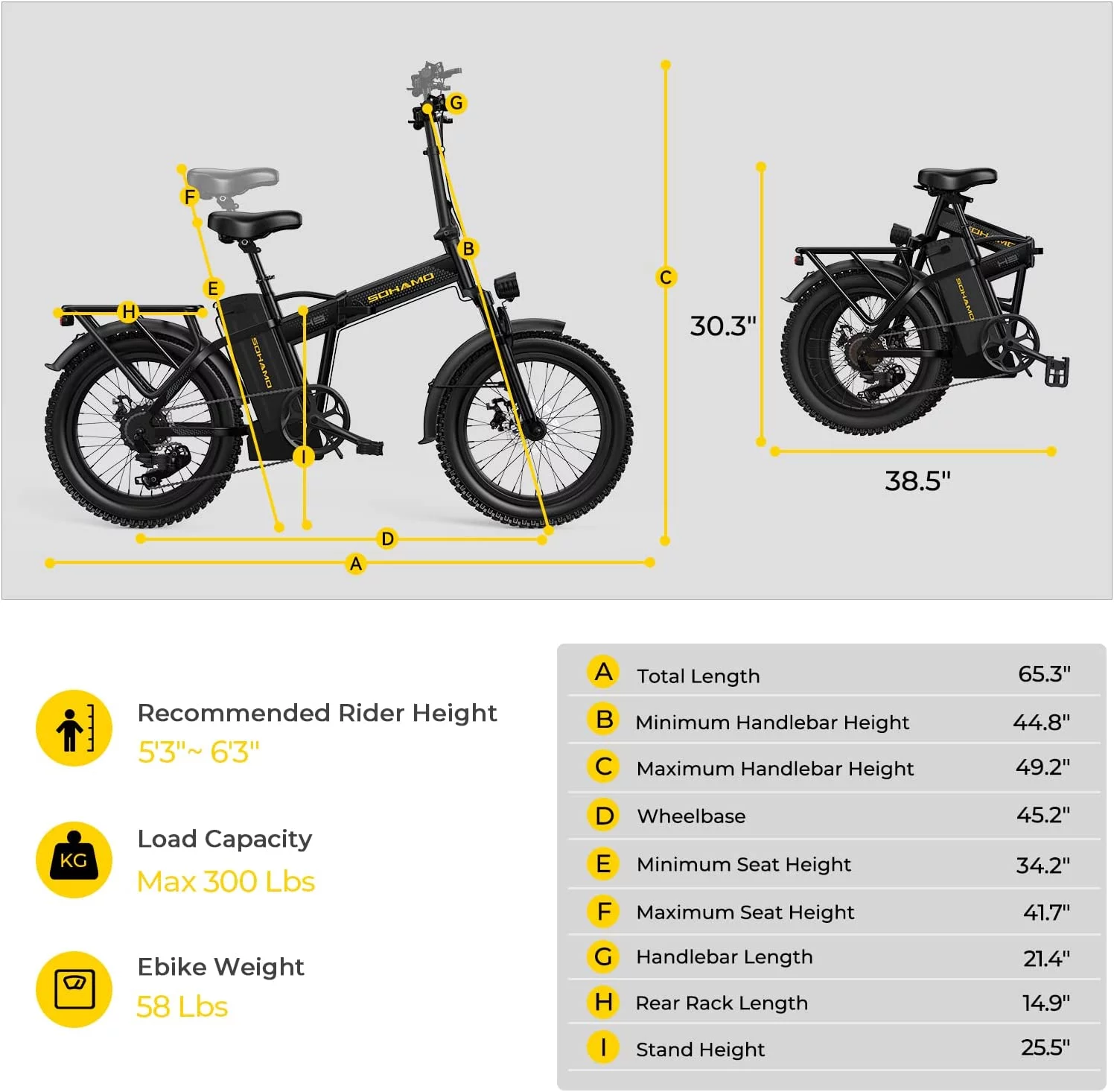Electric Bike Foldable 20" Fat Tire Ebike with 750W Motor, 48V 20Ah Removable Battery, Shimano 7 Speed Ebike for Adults (UL2849)