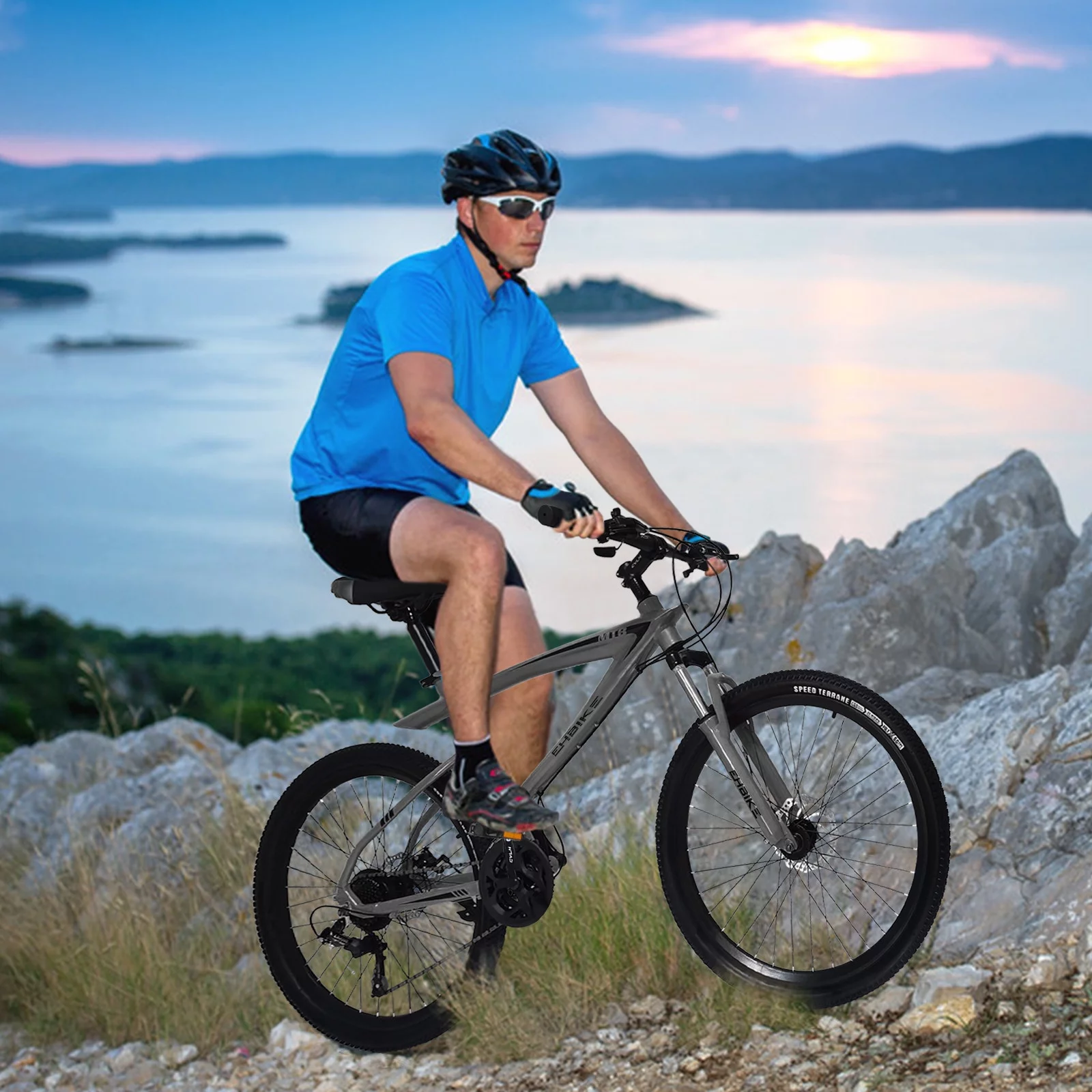 Guzom Adult Mountain Bikes- Mountain Bike 26-inch Outdoor Sports, 21-Speed , Suitable for Men and Women