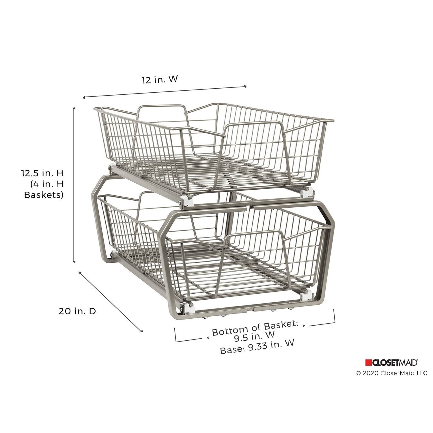 ClosetMaid 2-Tier Kitchen Cabinet Organizer, Nickel