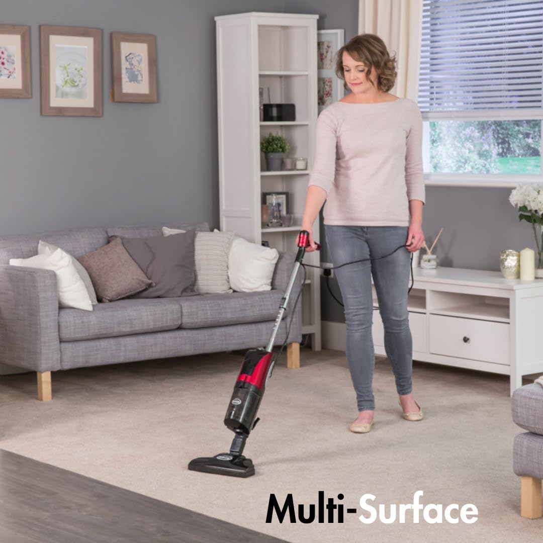 Ewbank EPV1100 4-in-1 Floor Cleaner, Scrubber, Polisher and Vacuum, Red Finish, 23-Foot Power Cord