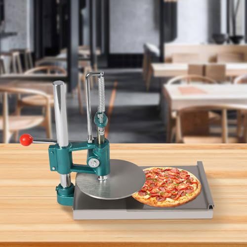 Manual Dough Press Machine Stainless Steel Dough Pizza Presser Large Press Plate Dough Flattening Machine for Pies Pizza Pastry Bread Maker, Home Commercial Use, Thickness Adjustable