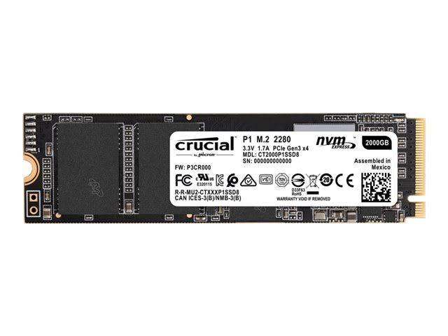 Crucial 2 TB Internal SSD - M.2 2280 - P1 - PCI Express 3.0 x4 (NVMe)