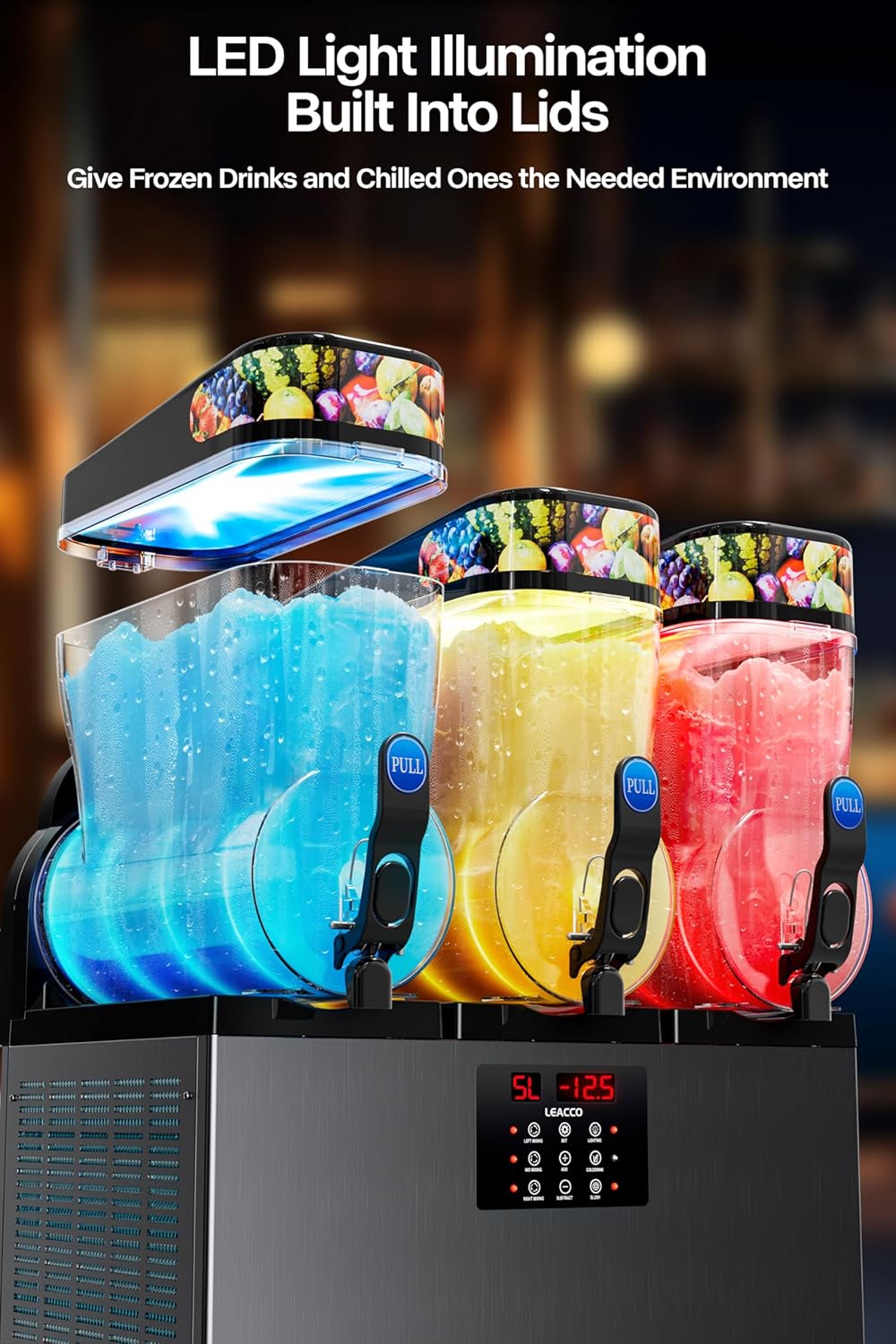 Commercial Slushie Machine, Frozen Drink Margarita Machine Smoothie Slushy Maker Stainless Steel 110V