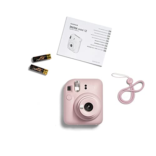 Fujifilm Instax Mini 12 Instant Camera Pastel Blue with 40 Sheets Fujifilm Instax Mini Film Bundle, Sunshine Photo Microfiber Cleaning Cloth Included