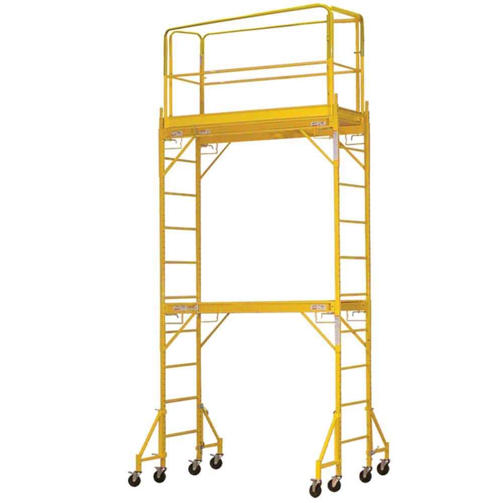 PRO-SERIES 14 ft. H x 6 ft. W x 5.5 ft. D 2-Story Steel Baker Style Rolling Multi-Use Scaffold Tower - Shop Hardware Tools Online Store