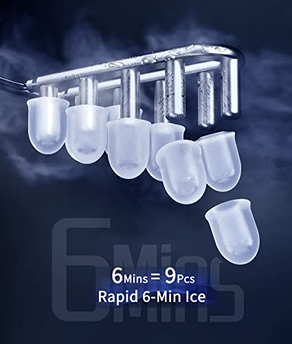 ecozy Nugget Ice Maker Countertop - Chewable Pellet Ice Cubes, 33 lbs Daily Output, Stainless Steel Housing, Self-Cleaning Ice Machine with Ice Bags for Parties, Kitchen, Bar, Office, Silver