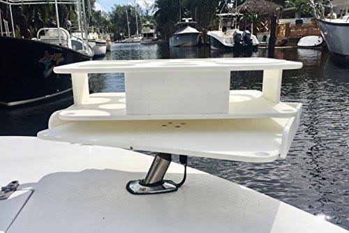 Docktail Boat Bar and Bait Table Combo - Includes Rod Holder Mount