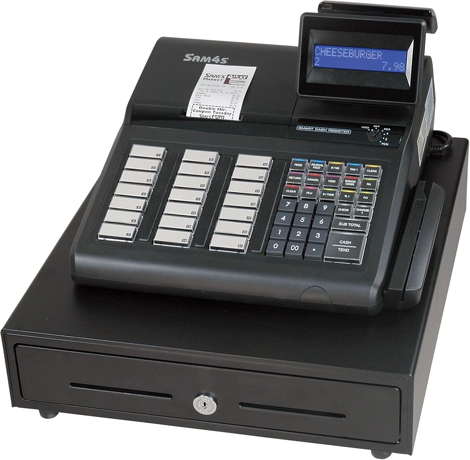 SAM4s ER-925 Cash Register with Raised Keyboard, with Receipt Printer