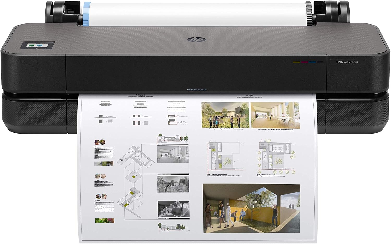 HP DesignJet T230 Large Format Compact Wireless Plotter Printer - 24", with Modern Office Design (5HB07A)