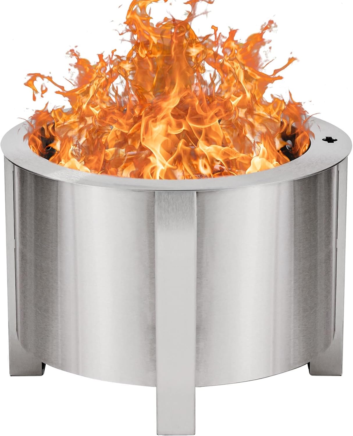 Breeo X Series 19 Smokeless Fire Pit (22 Inch) | Best Outdoor Wood-Burning Campfire | Corten Steel | USA Made | Durable and Portable | Live-Fire Cooking Compatibility