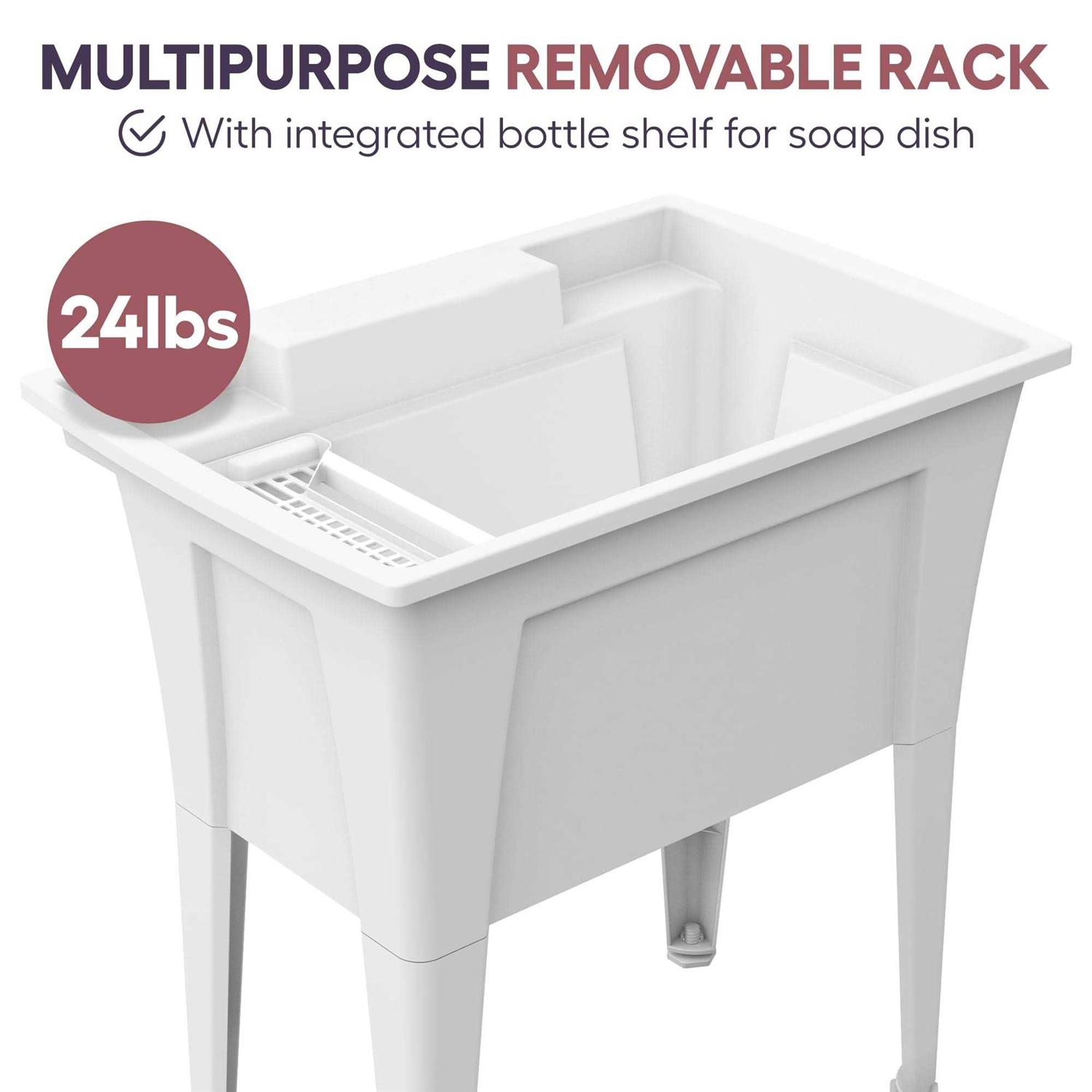 32” Utility Sinks for Laundry Room, Garage, Garden, Basement – Noah William Home Indoor and Outdoor Polypropylene Basement Wash Tub - Shop Hardware Tools Online Store
