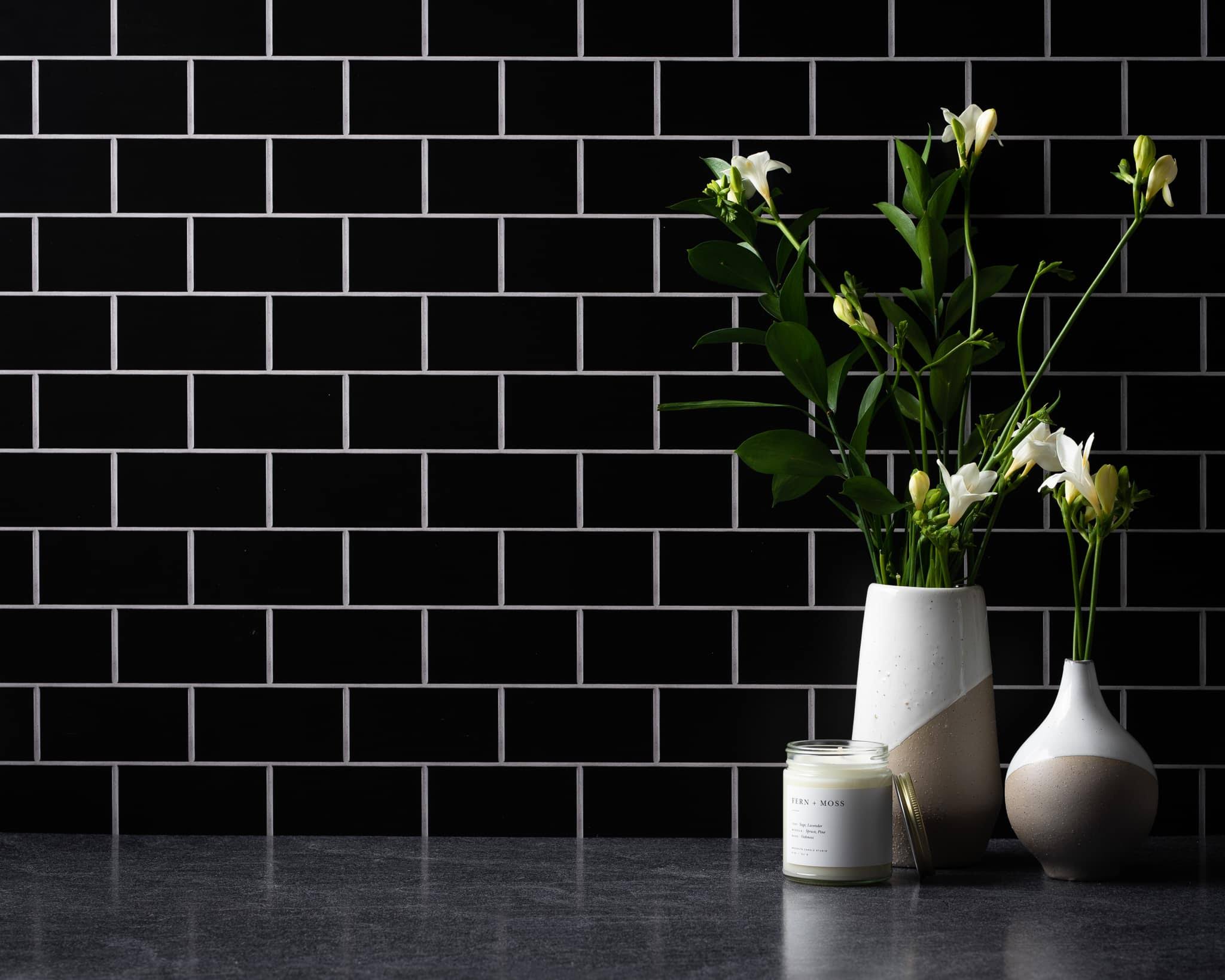 V-FLAT World Duo Board - 30x40x22 Double Sided Surface Board, White Subway Tile/Ebony Subway Tile