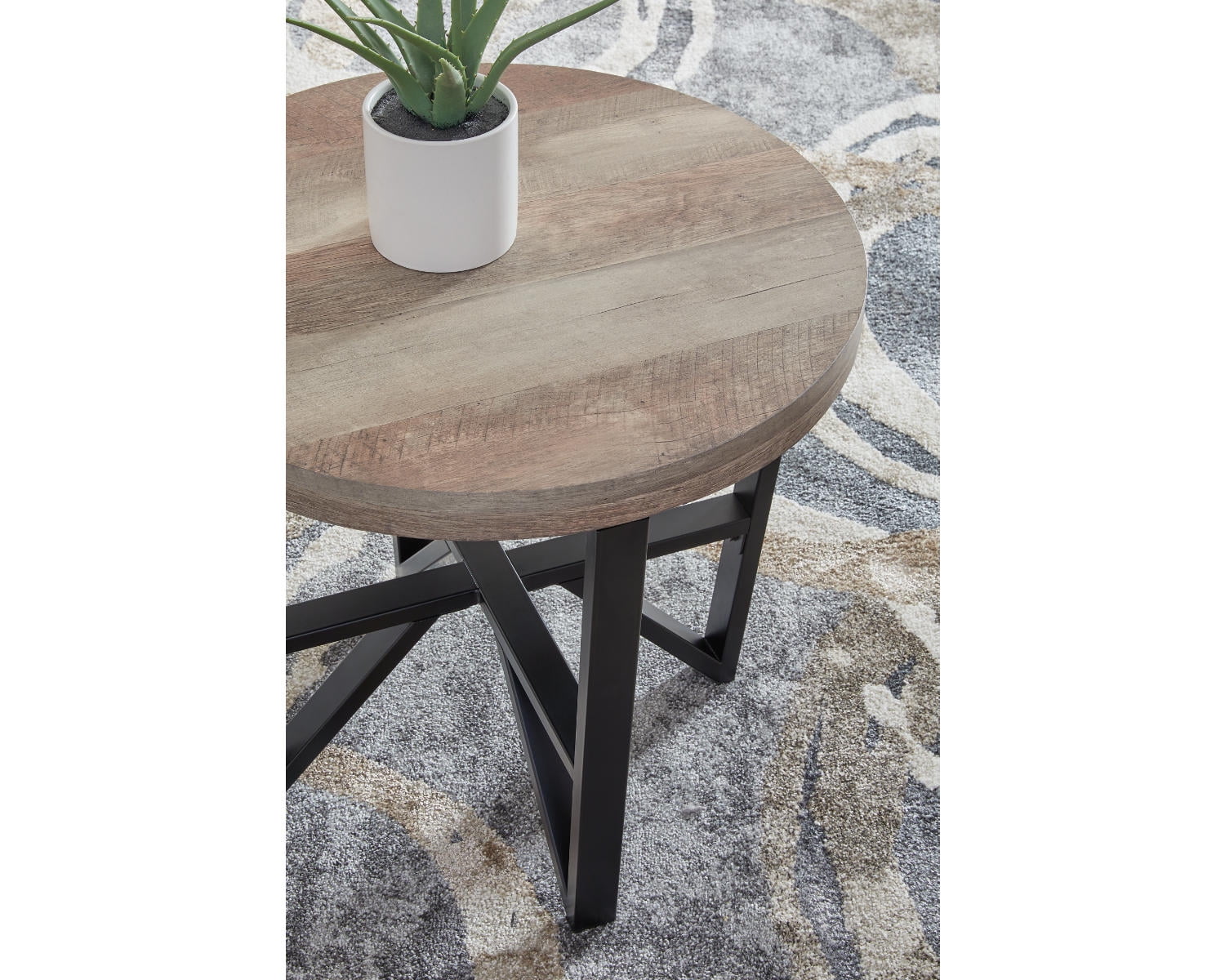 Signature Design by Ashley Deanlee Table (Set of 3), Grayish Brown & Black