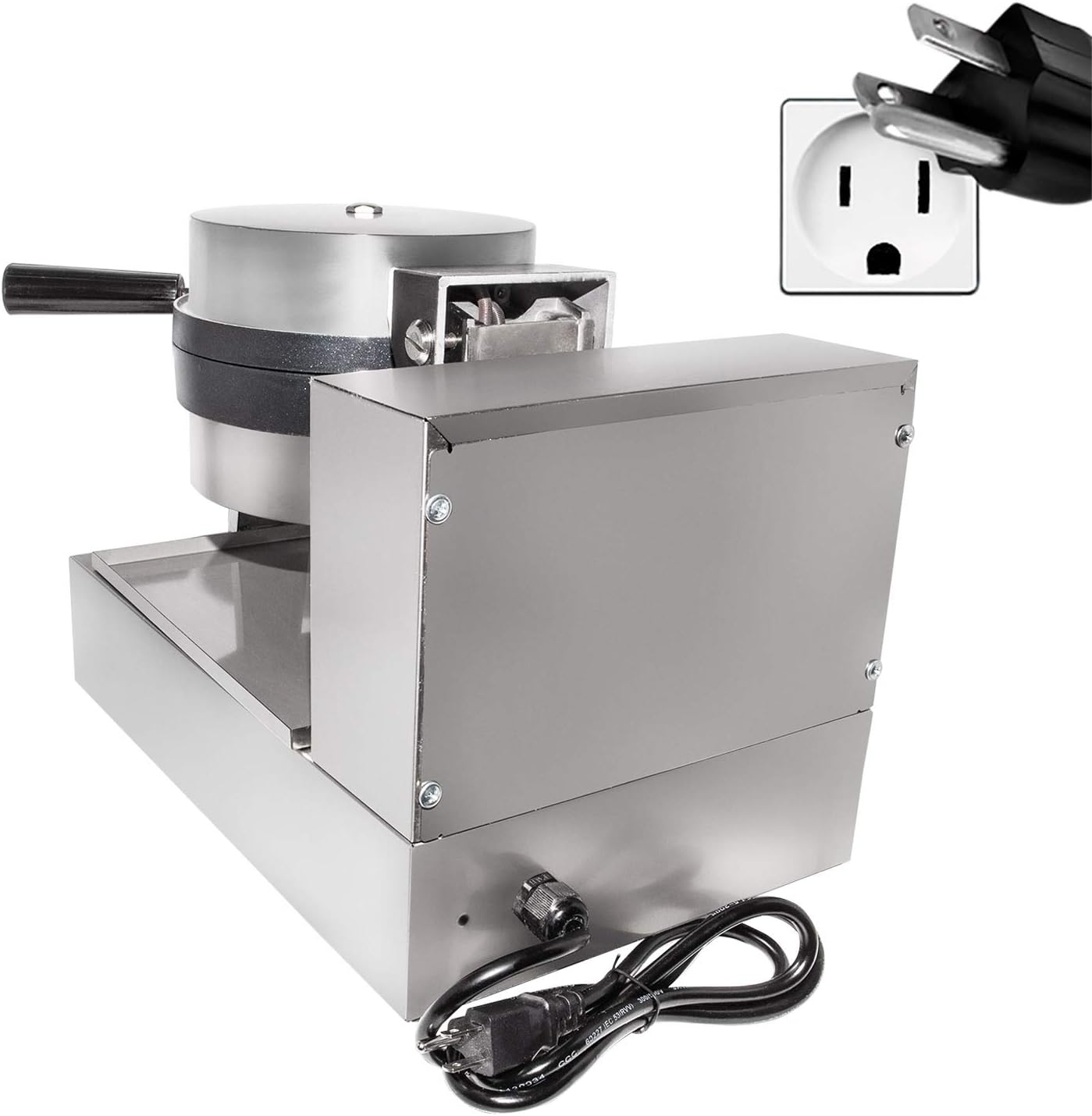 Belgian Waffle Maker Thick | Commercial Flip Waffle Iron | Stainless Steel | Rotating Mechanism (budget version) | 110V