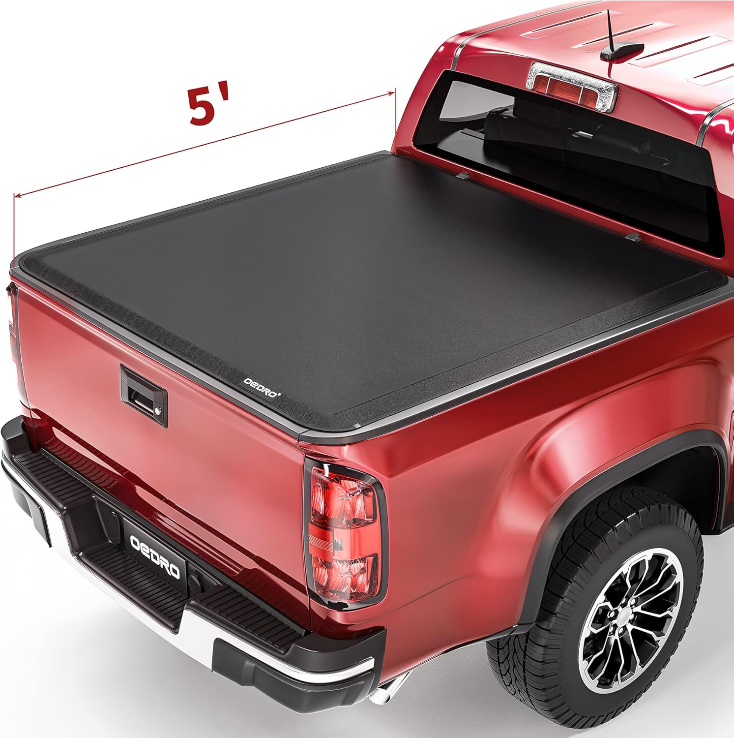 OEDRO Roll Up Truck Bed Tonneau Cover Compatible with 2015-2021 Chevy Colorado & GMC Canyon with 5 Feet Bed, Fleetside