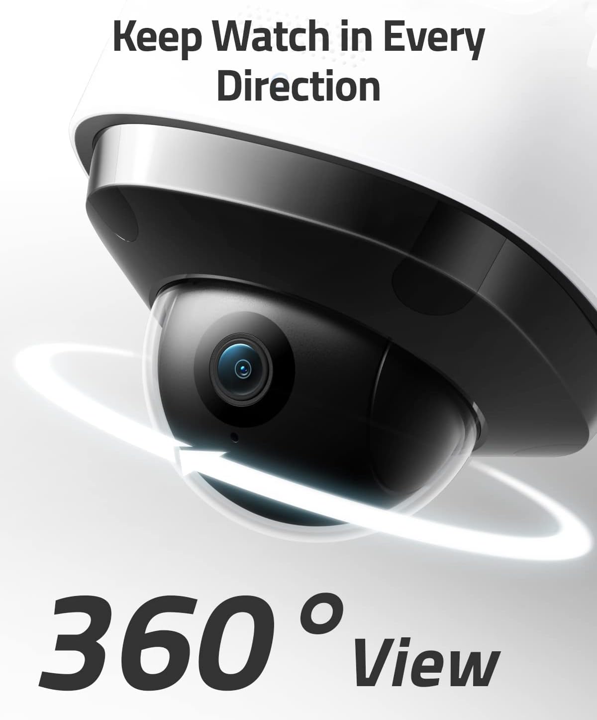 eufy Security Floodlight Cam 2 Pro, 360-Degree Pan and Tilt Coverage, 2K Full HD, Smart Lighting, Weatherproof, On-Device AI Subject Lock and Tracking, No Monthly Fee