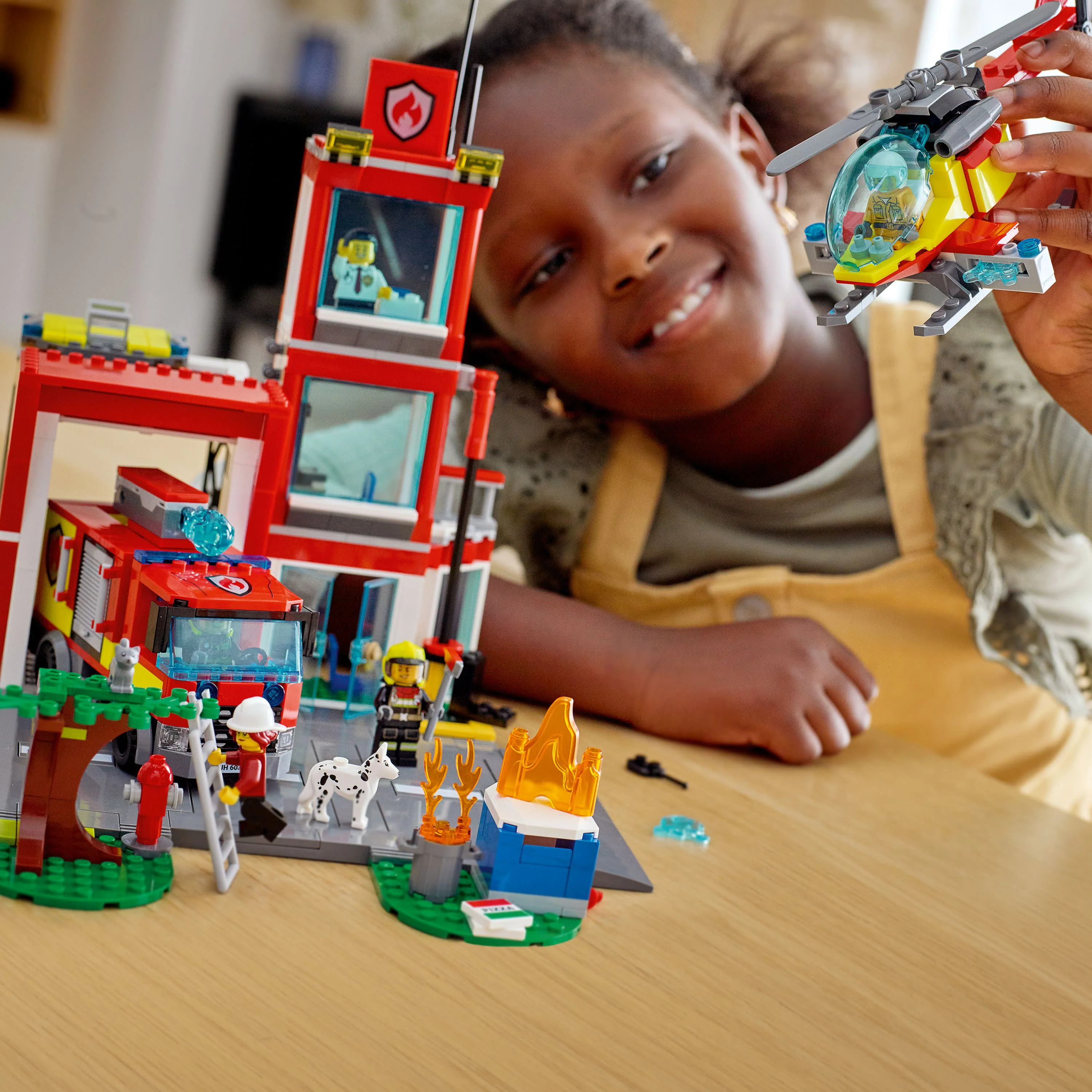 LEGO City Fire Station Set 60320 with Garage, Helicopter & Fire Engine Toys plus Firefighter Minifigures, Emergency Vehicles Playset, Gifts for Kids Age 6 Plus