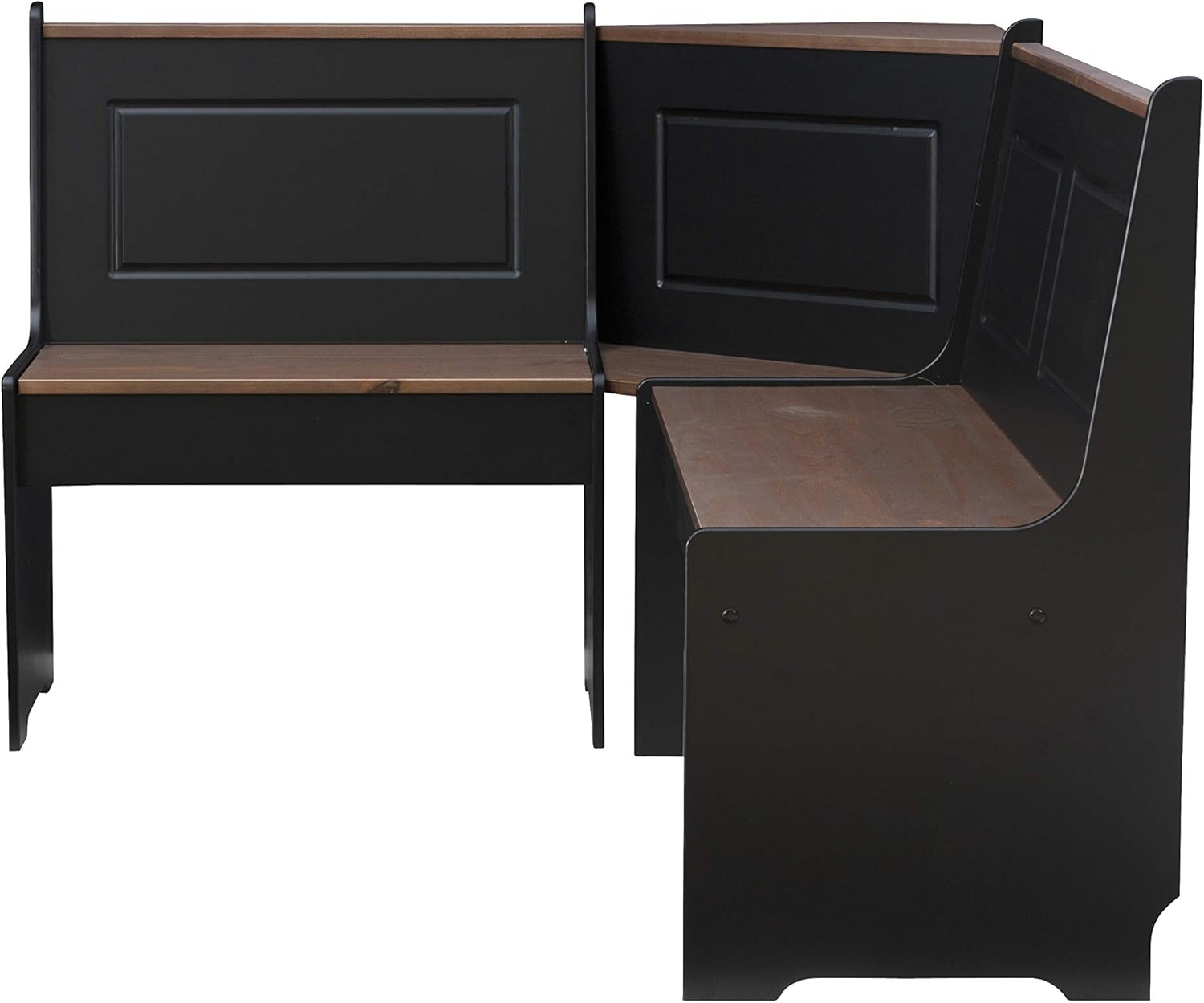 Linon Black and Pecan Breakfast Dining Set Ardmore Nook