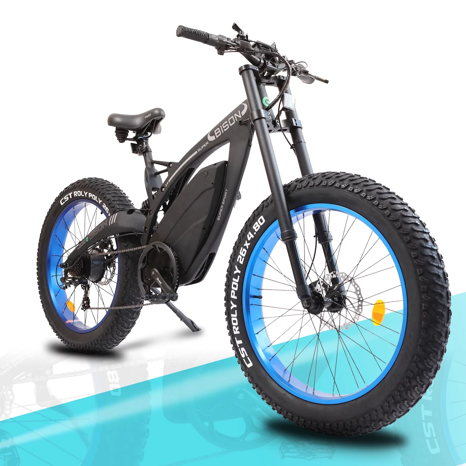 Ecotric 750 W Electric MTB Bike 18 Ah 48 V Battery 26 x 4.8 In. Fat Tire Full Suspension Fork Aluminum Frame Men's Mountain Bike Beach E-Bike Snow Bicycle for Adults A-E516646 - Curated Treasures Market