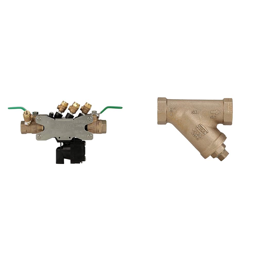 Zurn Wilkins 34-375XL 3/4" 375XL Reduced Pressure Backflow Preventer & 34-SXL 3/4" SXL Cast Bronze Strainer Bundle
