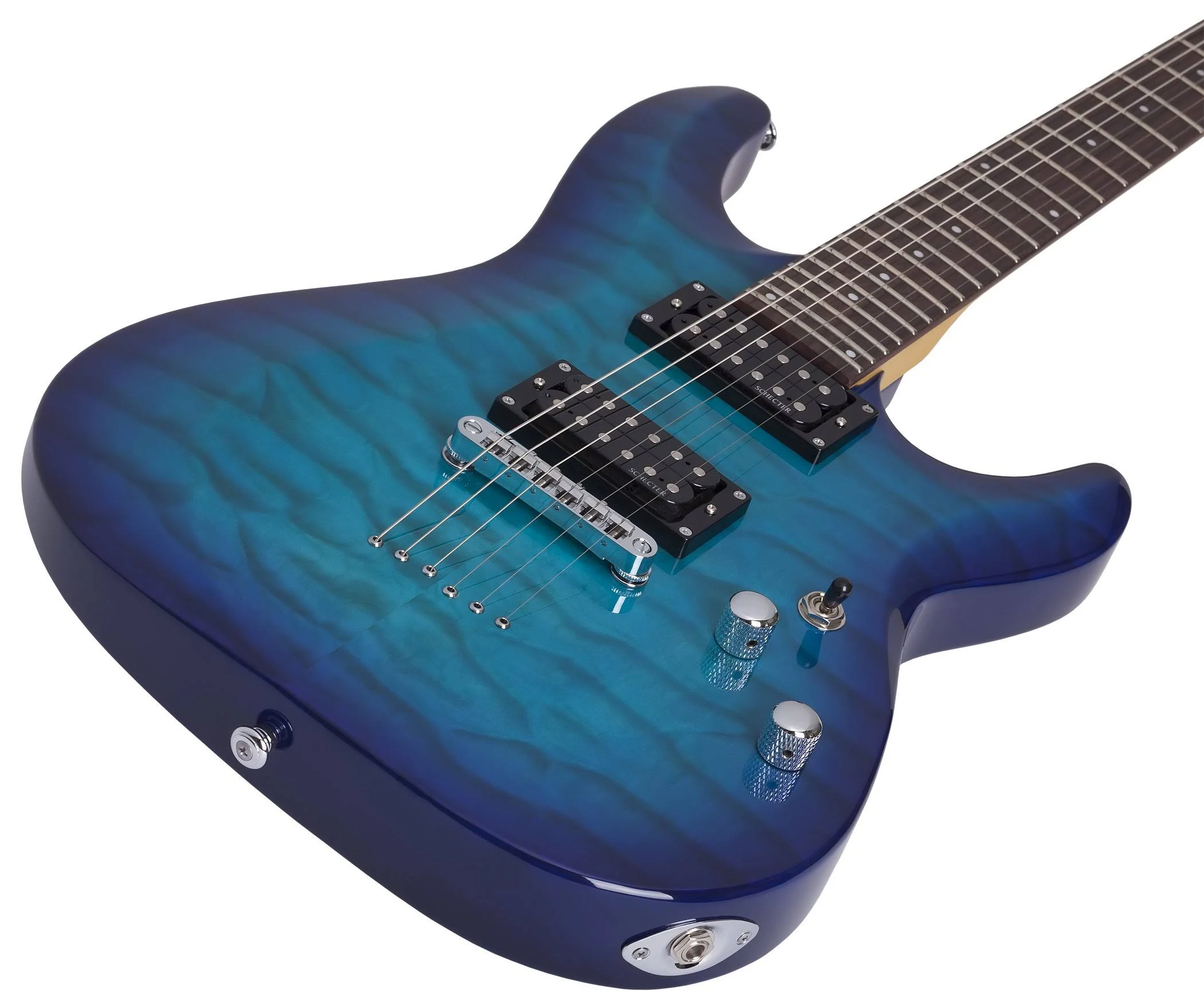 Schecter Guitar Research C-6 Plus Electric Guitar Ocean Blue Burst