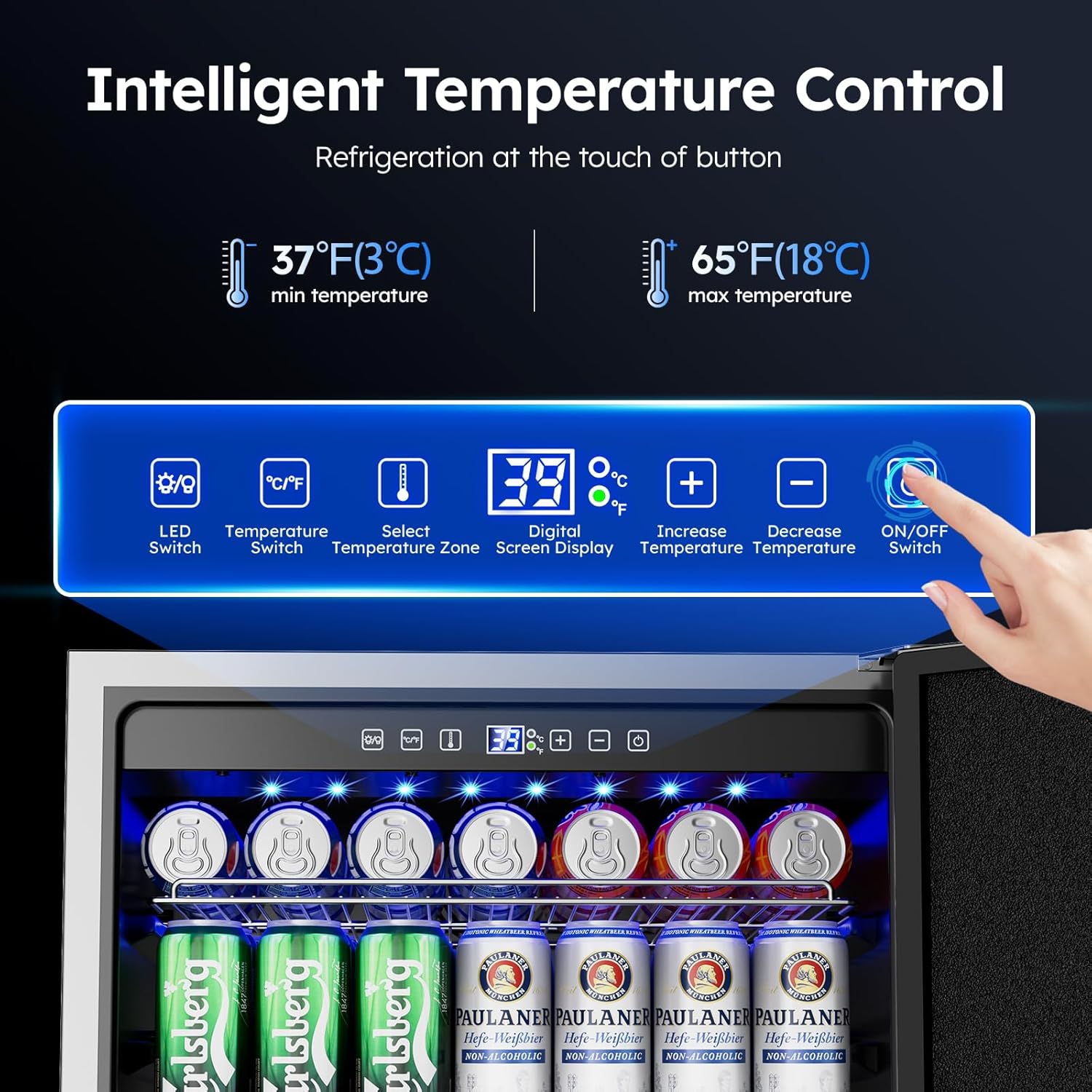 24 Inch Outdoor Beverage Refrigerator and 24 Inch Wine Cooler, Stainless Steel Outdoor Beverage Fridge for Outdoor Kitchen and Patio