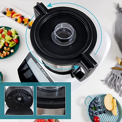 ChefRobot Kitchen Food Processor Robot Smart All-In-One Cooker,Chopper,Steamer,Juicer,Blender,Boil,Knead,Weigh, Multi-Functional Self-Cleaning with Guided Recipes,WiFi Built-In,App Control