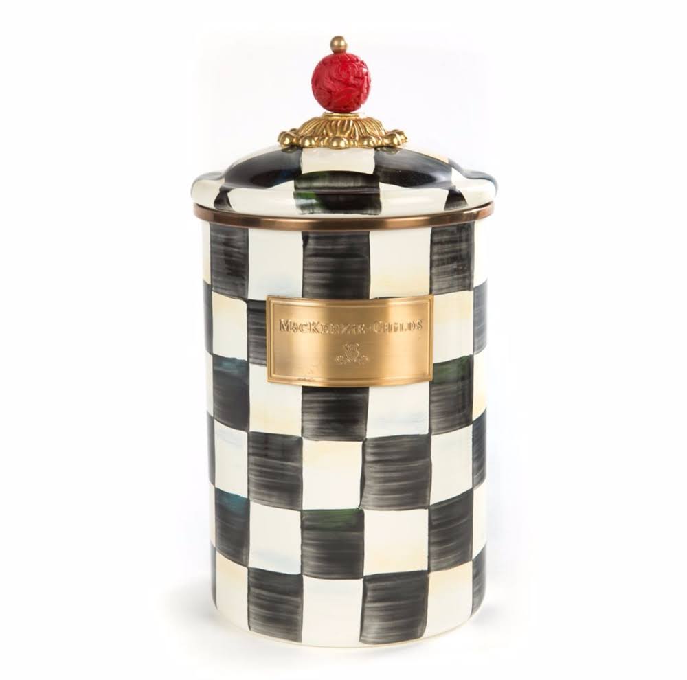 MacKenzie-Childs Enamelware Courtly Check Large Canister - Avayadevconnect
