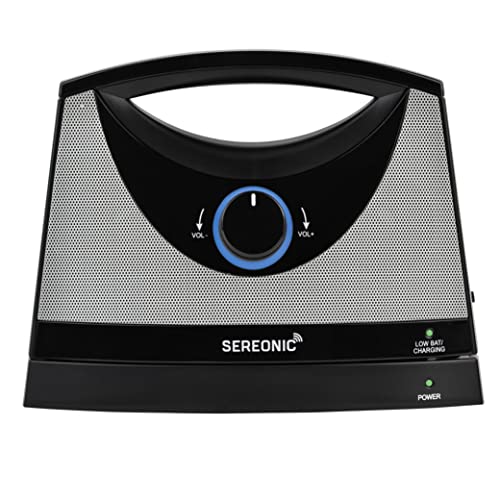 SEREONIC Portable Wireless TV Speakers for Smart TV - Ideal for TV Watching Without The Blaring Volume - Wireless Speakers for TV Designed for Hard of Hearing, Elderly, and Seniors - 100ft Range