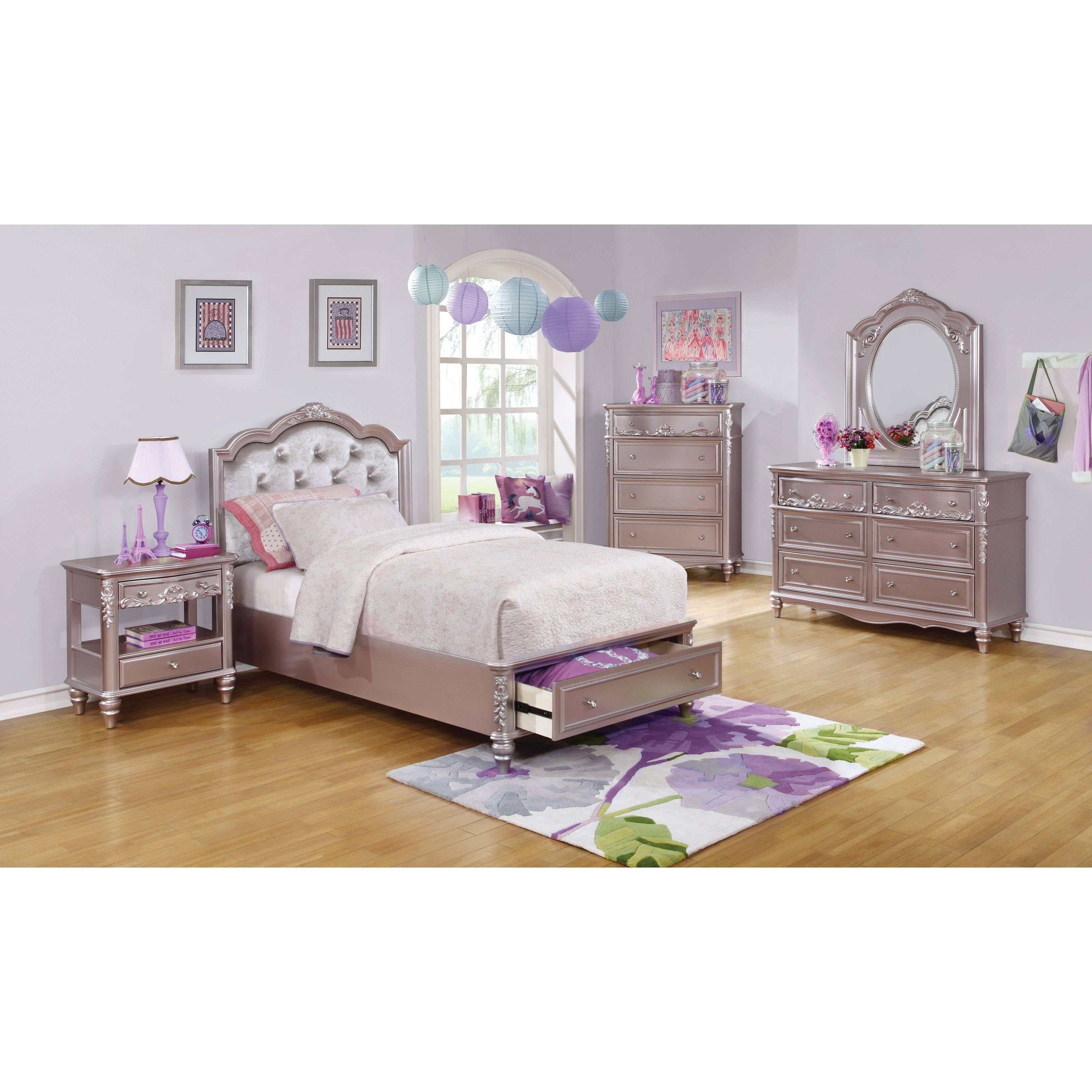 Coaster 400892 Caroline Metallic Lilac Nightstand