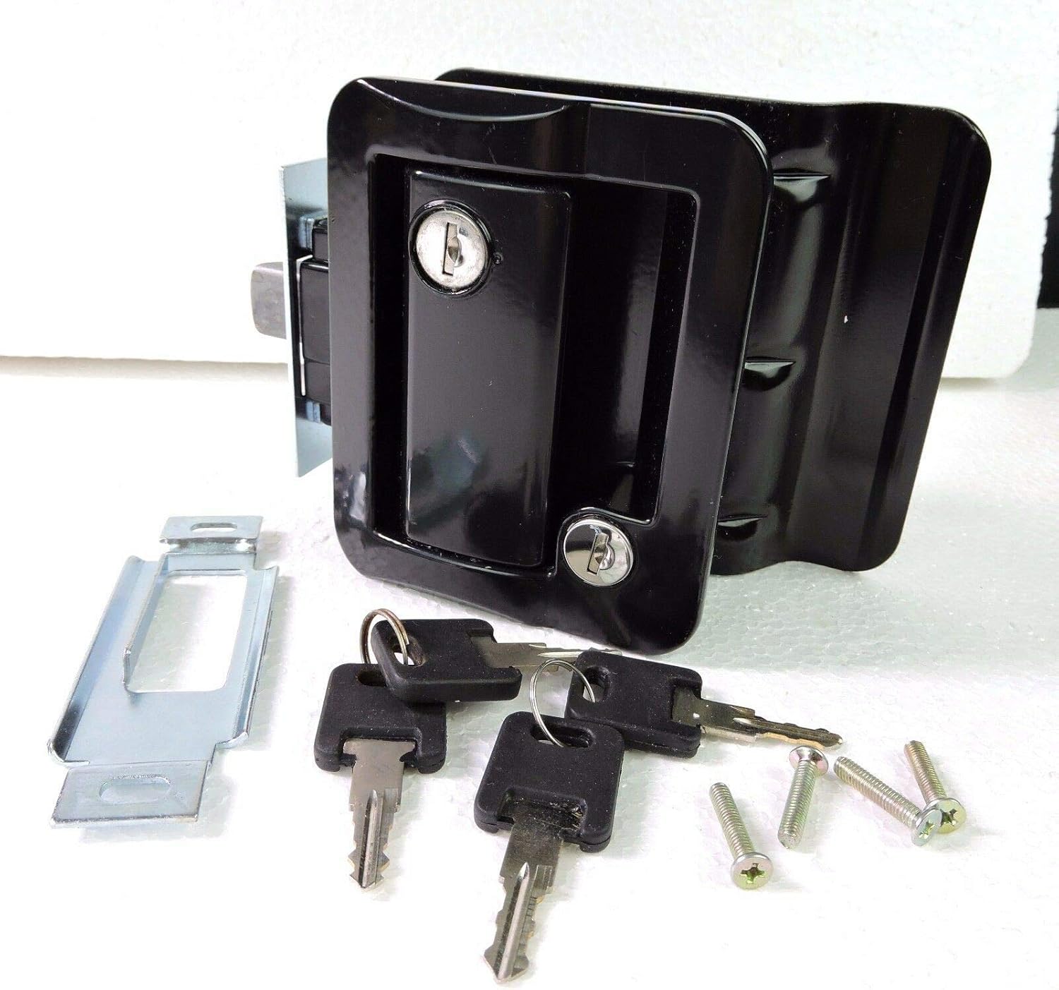 Universal Entry Door Locks Latch Knob Deadbolt for RV Travel Trailers Black New Paddle Entry Door Lock Handle Deadbolt RV Travel Trailers + 2 Keys Universal Entry Door Locks Latch Pack of 2