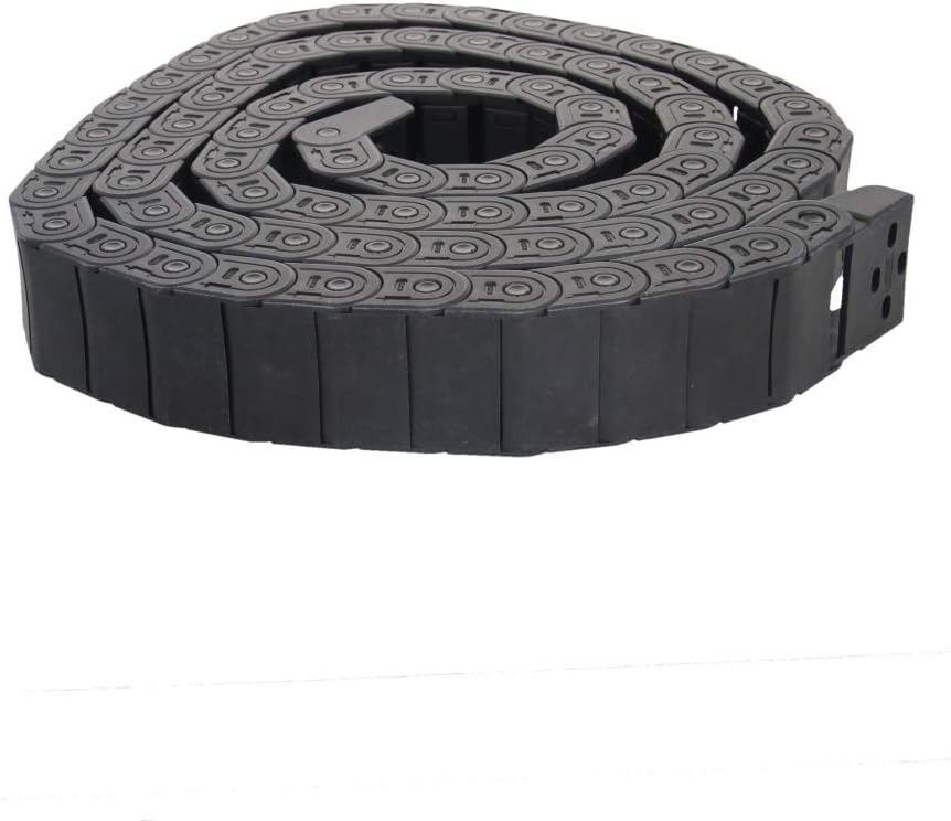 Fielect Drag Chain Cable Carrier Open Type with End Connectors R100 35X100mm 1 Meter Plastic for Electrical CNC Router Machines Black 1Pcs