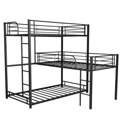 L-Shaped Metal Triple Twin Size Bunk Bed Twin Over Twin Over Twin Bed Isabelle u0026 Max