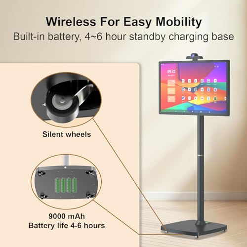 pikiu Portable oncell Touch Screen TV 1080P 8G RAM+128G rotatable Screen Android Operating System (Support Google Play Store) Built-in Long-Lasting Battery (4-6H) Space Gray