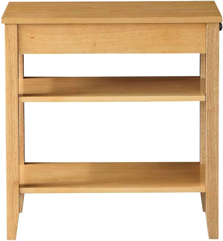 Convenience Concepts American Heritage Three Tier End Table With Drawer, Natural