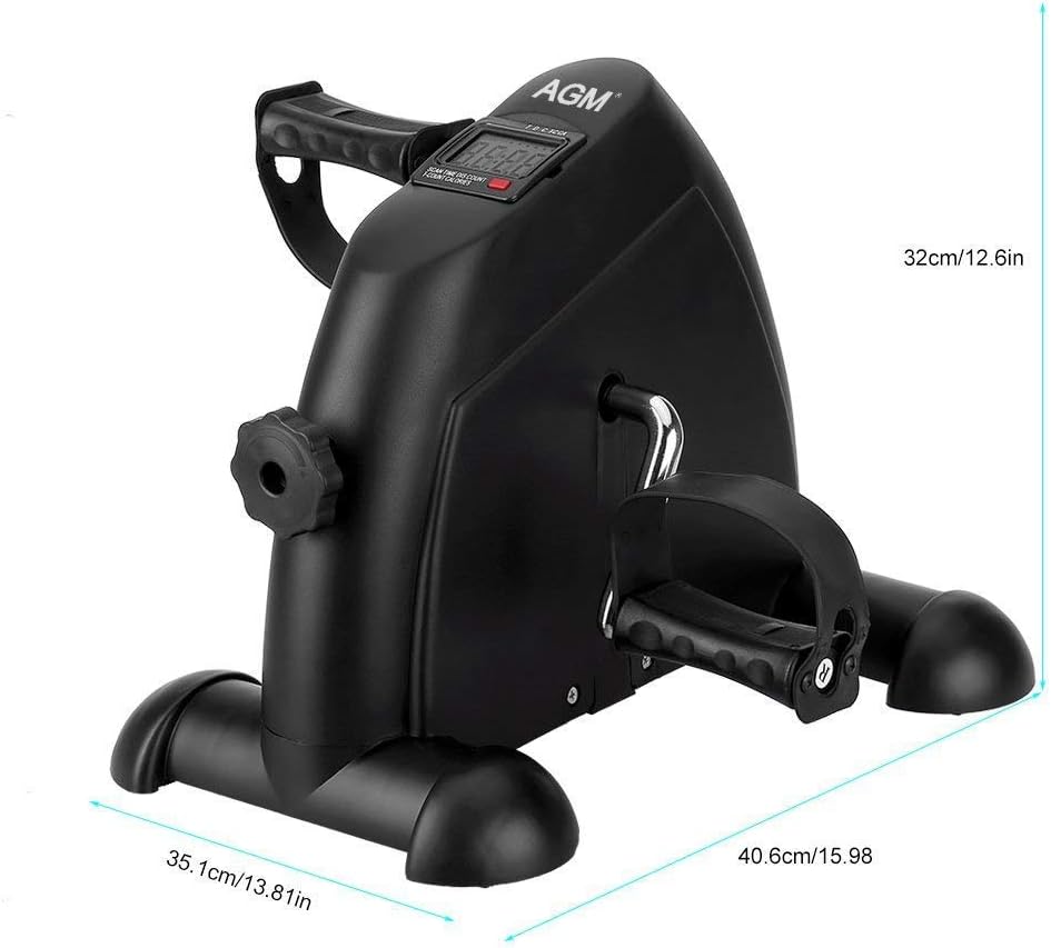 Mini Exercise Bike Pedal Exerciser Portable Cycle Arm and Leg Exerciser with LCD Display Pack of 2