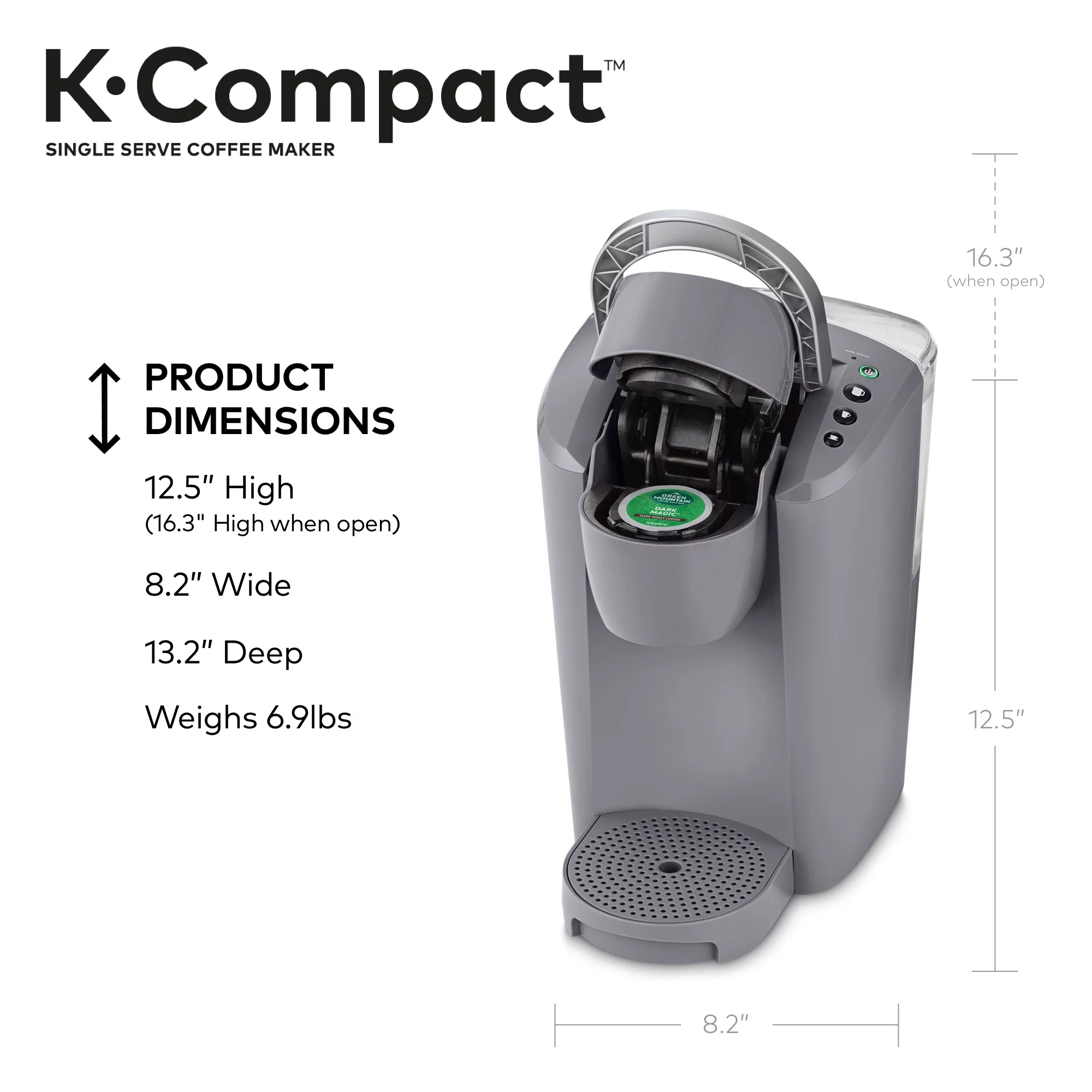Keurig K-Compact Single-Serve K-Cup Pod Coffee Maker, Turquoise