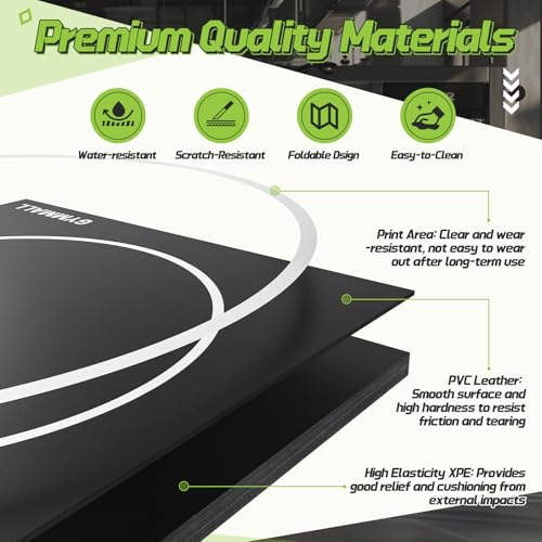 Wrestling Mat 6.6'x10'/10'x10' for Home Outdoor Indoor, 1.2" Thick Foldable XPE Jiu Jitsu Floor Exercise Mat for Gymnastics, PE Training, BJJ, MMA, Martial Art, Grappling, Judo, Boxing, Yoga