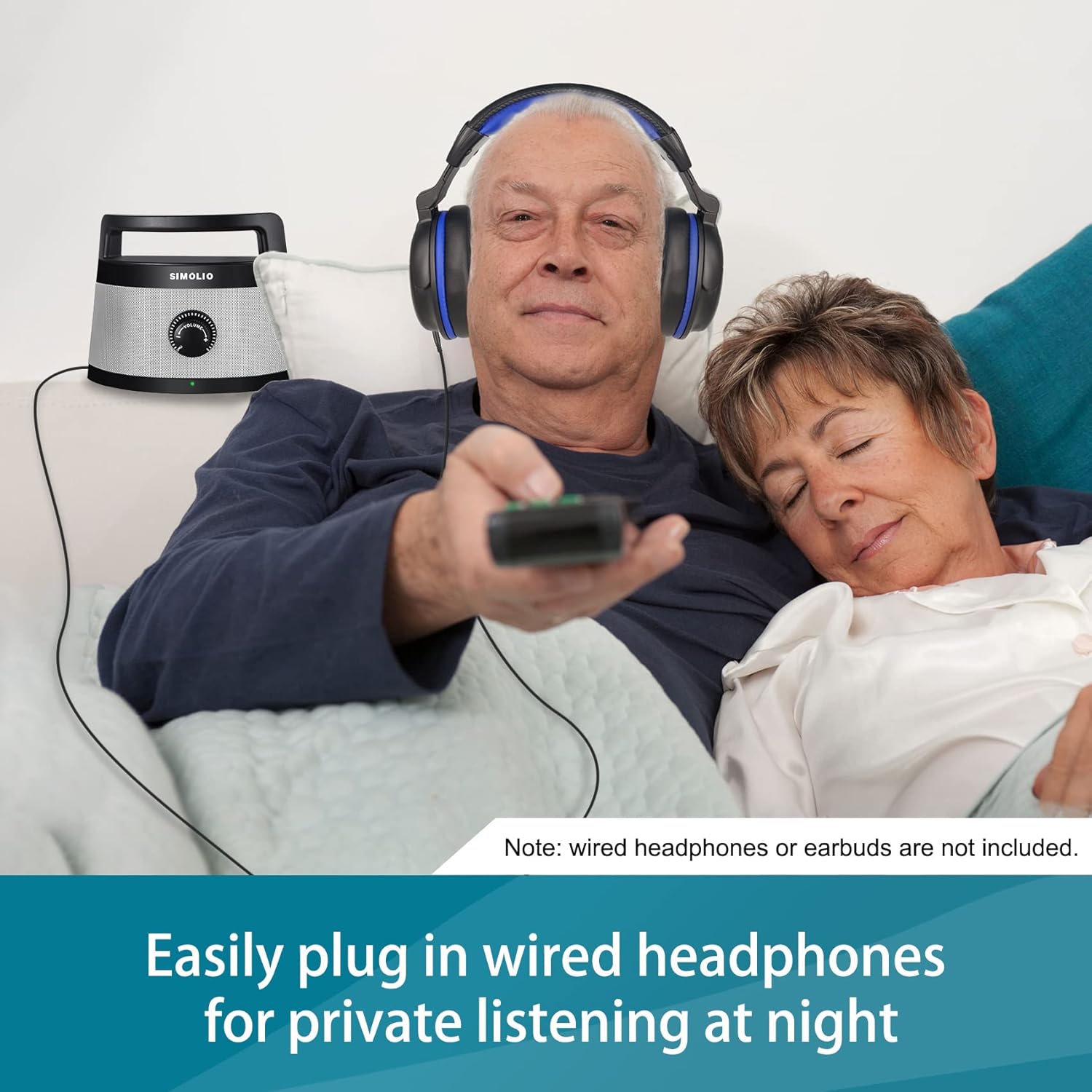 SIMOLIO Wireless Speakers for TV, Portable, Assistive, Clarifying Dialog TV Speaker for Hard of Hearing & Seniors, Gifts for Elderly, Compatible with Optical/RCA/Headphone Ported TV, No Delay, SM621D