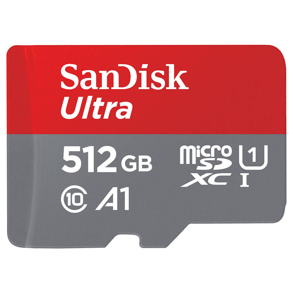 SanDisk Ultra MicroSDXC 512 GB Memory Card with MicroSDXC to SD Adapter - A1/UHS-1