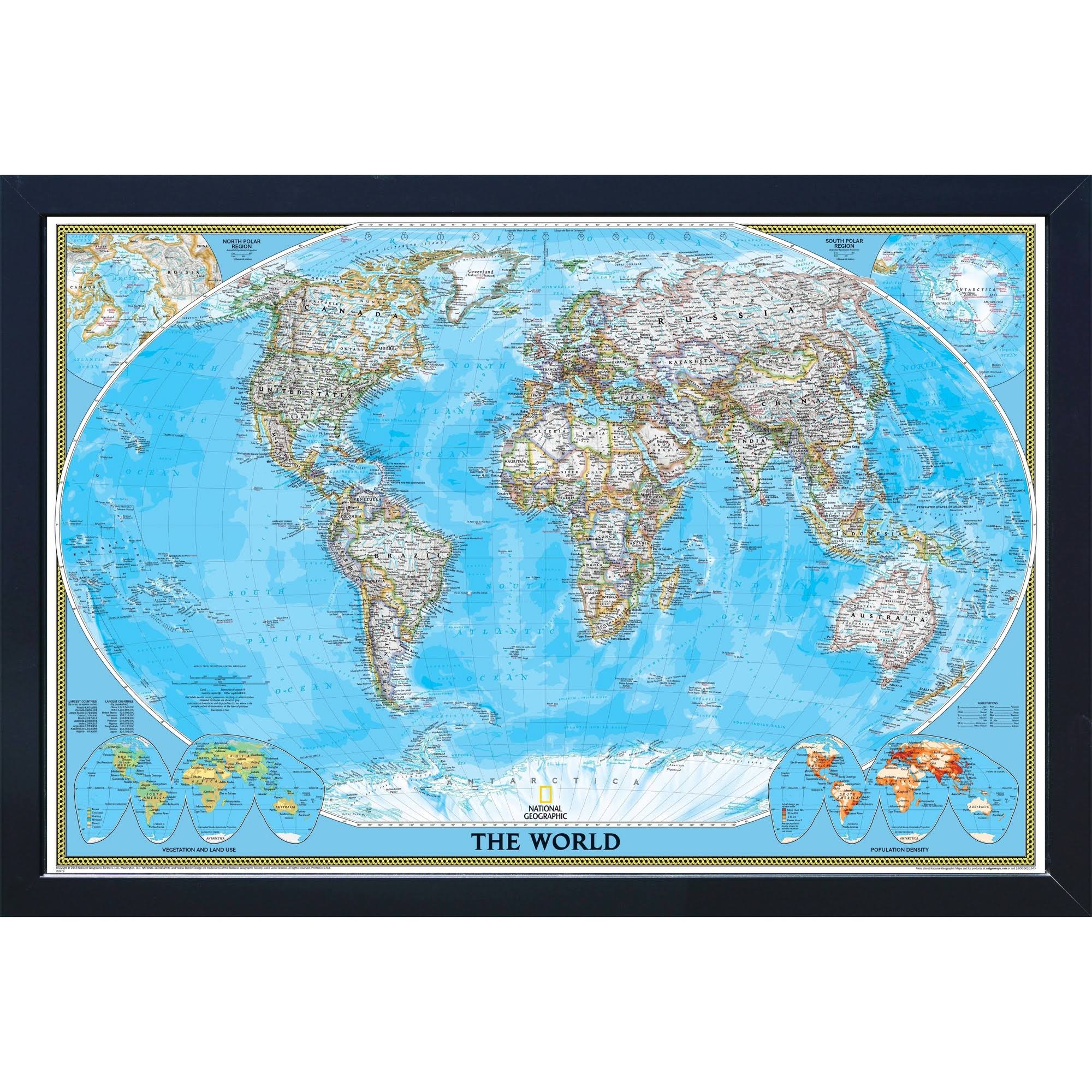 Home Magnetics Maps Blue - National Geographic World Classic Magnetic Travel Map