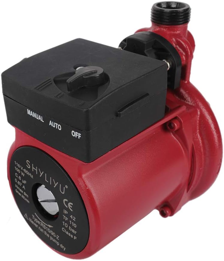SHYLIYU Water Pressure Booster Pump Circulator Pump 115V/60Hz Hot Water Automatic Recirculating Pump 1 inch Outlet Pressure Booster Pump Cast Iron